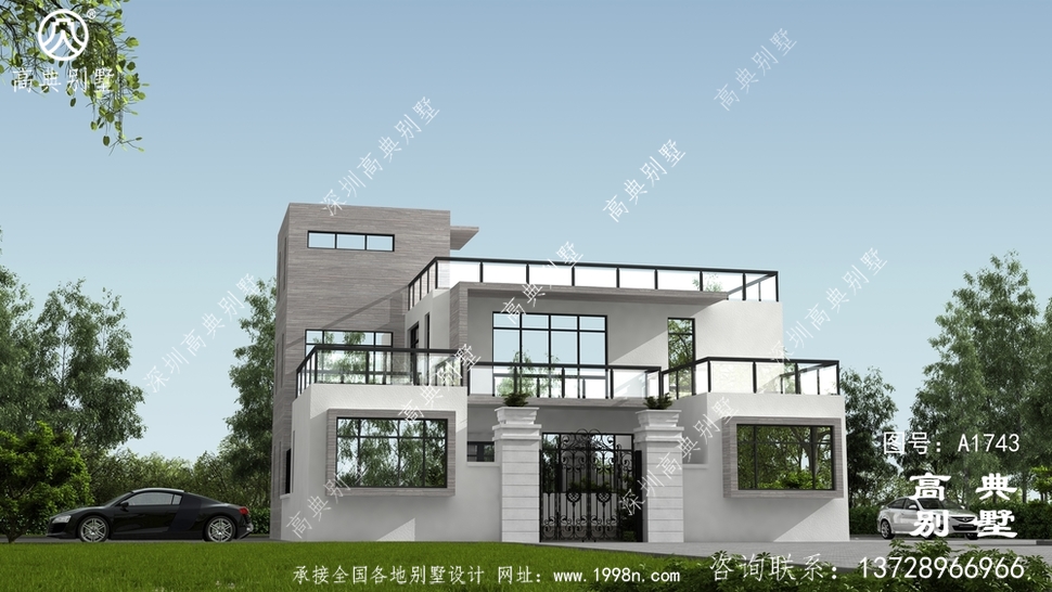 新农村中式两层简易结构别墅设计图