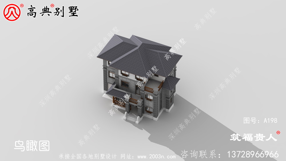 中式别墅三层小户型住宅设计图