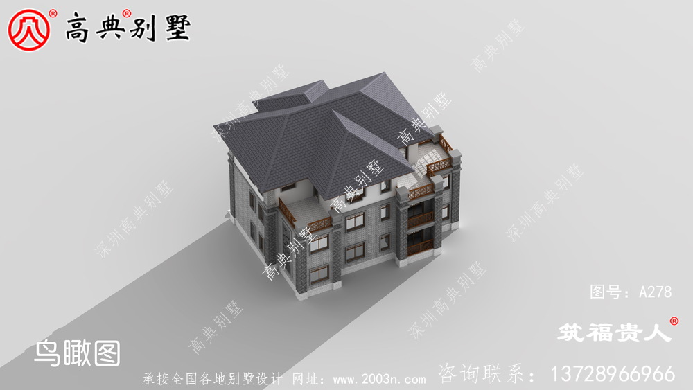 新中式三层别墅设计图，美观大方精美，光照优良