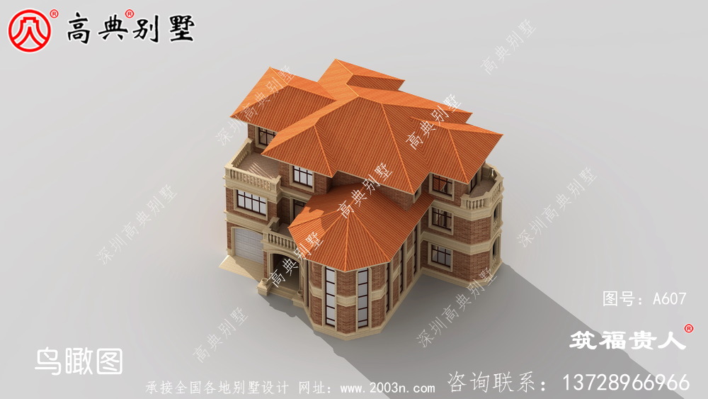 欧式三层自建房，精品三层住宅设计图