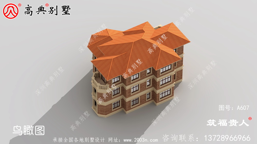 欧式三层自建房，精品三层住宅设计图