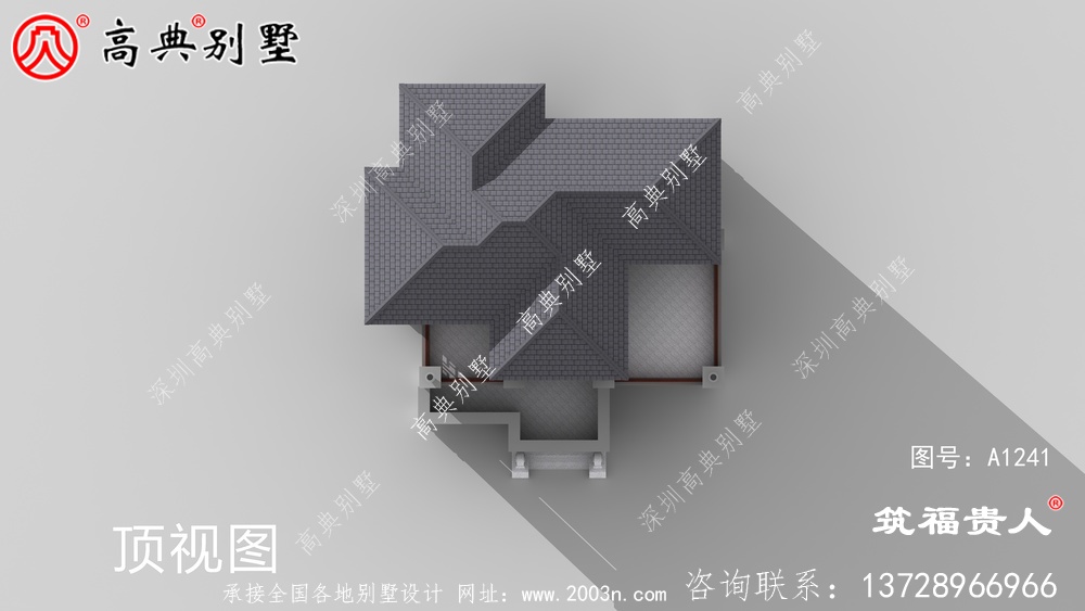 新中式简约大方三层别墅效果图