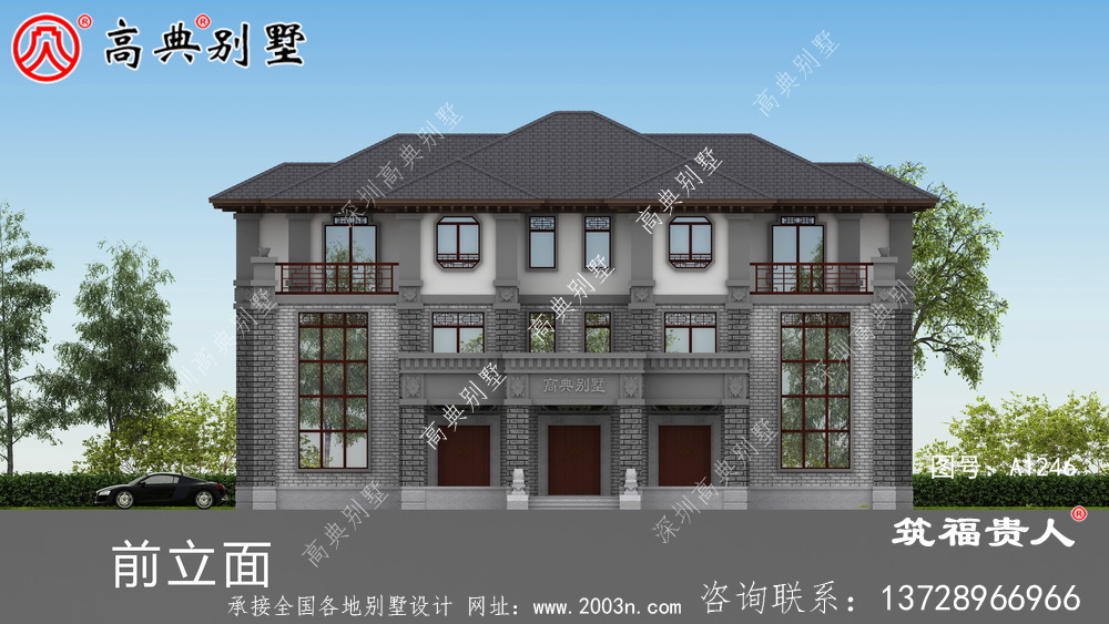 新中式独特三层别墅设计图纸