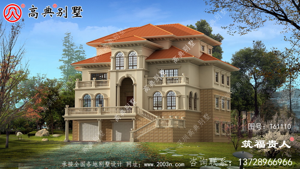 四层别墅采用平屋顶、不失风格、美观和实用性。